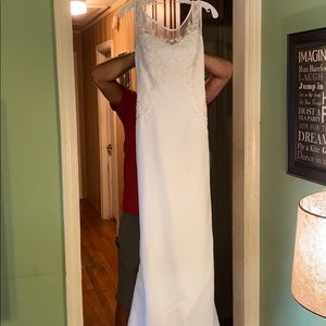Beautiful beaded mesh wedding dress.